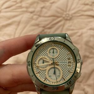 Teal Fossil Watch